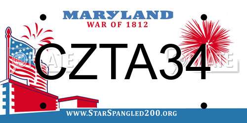 CZTA34 Maryland License Plate