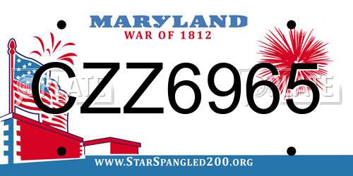 CZZ6965 Maryland License Plate