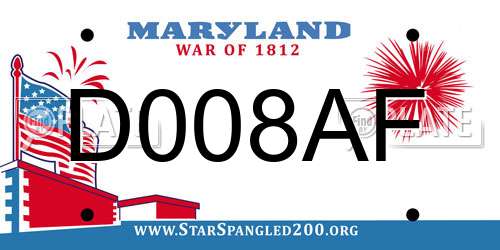 D008AF Maryland License Plate