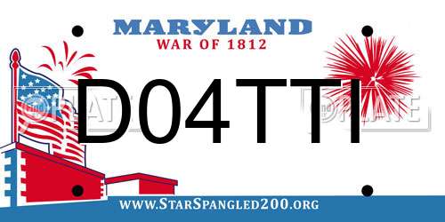 D04TTI Maryland License Plate
