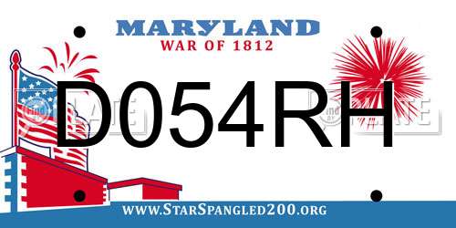 D054RH Maryland License Plate