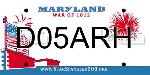 D05ARH Maryland License Plate