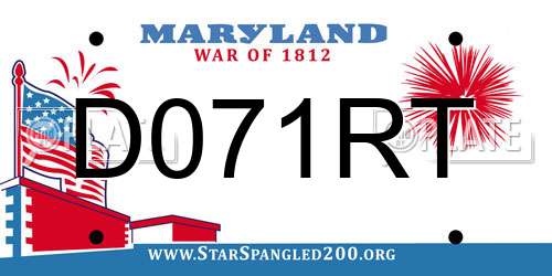 D071RT Maryland License Plate