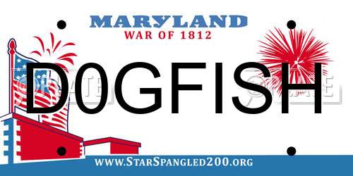 D0GFISH Maryland License Plate
