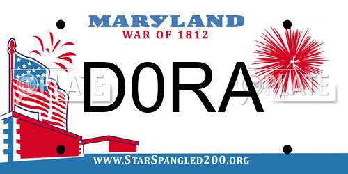 D0RA Maryland License Plate