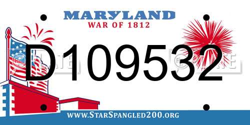 D109532 Maryland License Plate