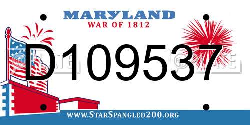 D109537 Maryland License Plate