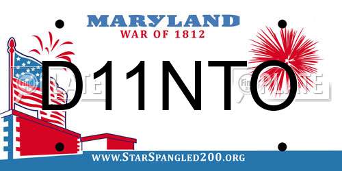 D11NTO Maryland License Plate