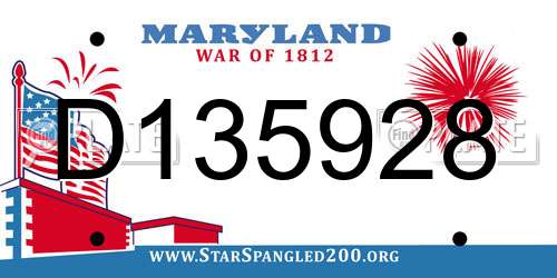 D135928 Maryland License Plate