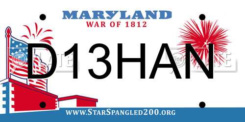 D13HAN Maryland License Plate