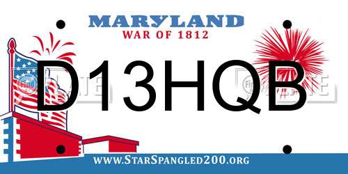D13HQB Maryland License Plate