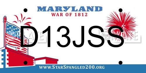 D13JSS Maryland License Plate