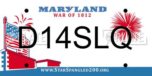 D14SLQ Maryland License Plate