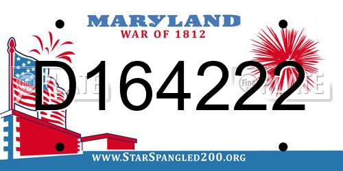 D164222 Maryland License Plate