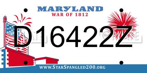 D16422Z Maryland License Plate