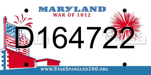 D164722 Maryland License Plate