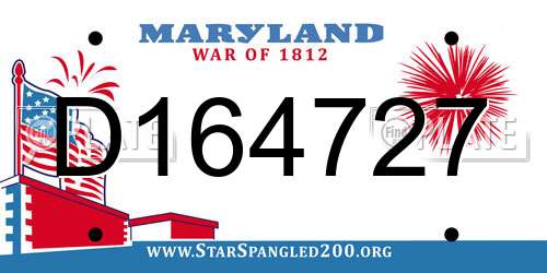 D164727 Maryland License Plate