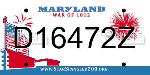D16472Z Maryland License Plate