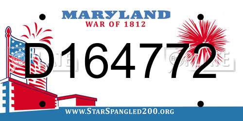 D164772 Maryland License Plate