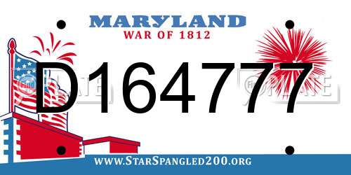D164777 Maryland License Plate