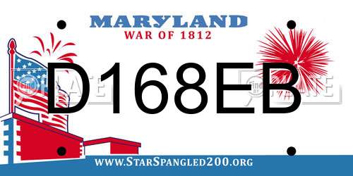 D168EB Maryland License Plate