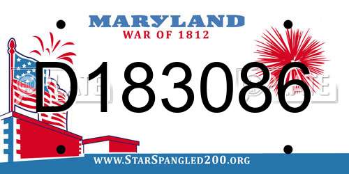D183086 Maryland License Plate