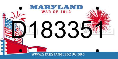 D183351 Maryland License Plate