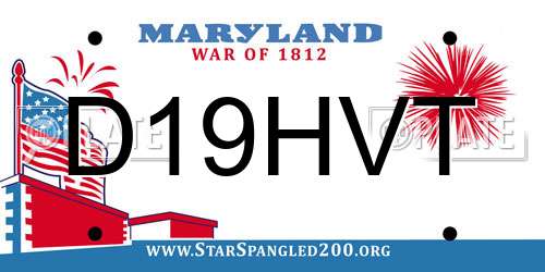 D19HVT Maryland License Plate