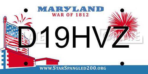 D19HVZ Maryland License Plate