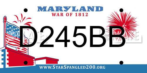 D245BB Maryland License Plate