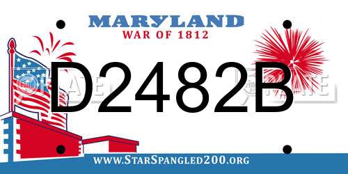 D2482B Maryland License Plate