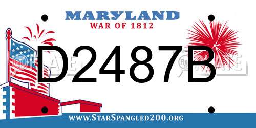 D2487B Maryland License Plate
