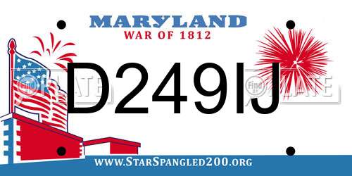 D249IJ Maryland License Plate