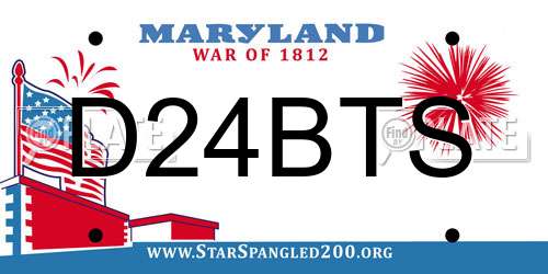 D24BTS Maryland License Plate