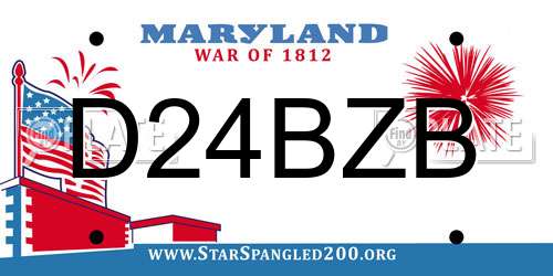 D24BZB Maryland License Plate