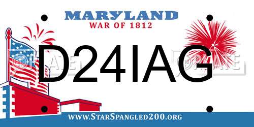 D24IAG Maryland License Plate