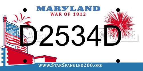 D2534D Maryland License Plate