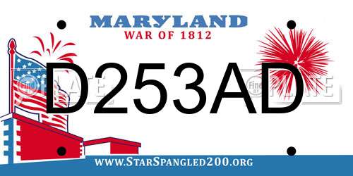 D253AD Maryland License Plate