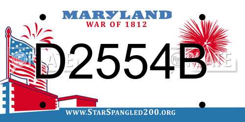 D2554B Maryland License Plate