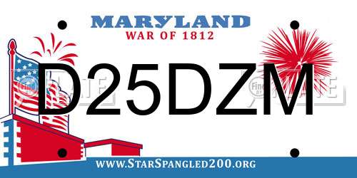 D25DZM Maryland License Plate