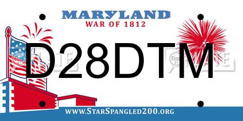 D28DTM Maryland License Plate