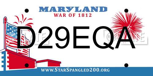 D29EQA Maryland License Plate