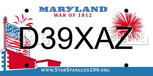 D39XAZ Maryland License Plate