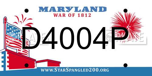D4004P Maryland License Plate