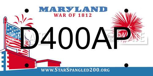 D400AP Maryland License Plate