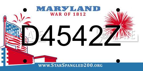 D4542Z Maryland License Plate