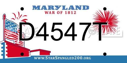 D4547T Maryland License Plate