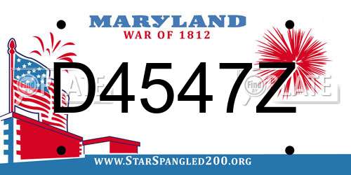 D4547Z Maryland License Plate