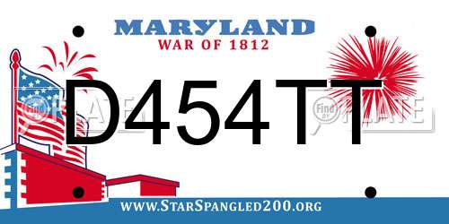 D454TT Maryland License Plate