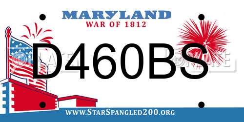D460BS Maryland License Plate